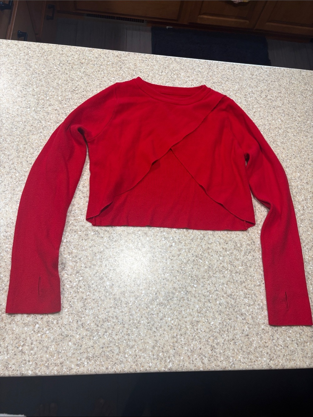 Girls dance sweater red cropped
